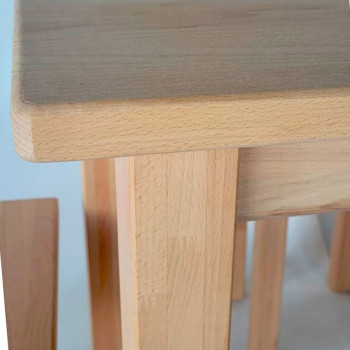 Unfinished Solid Beech Wood Table 1000x600x750mm