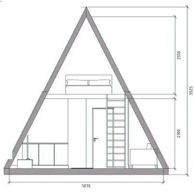 Ξύλινο Σπίτι - Barn House A-Frame 60 τ.μ. 