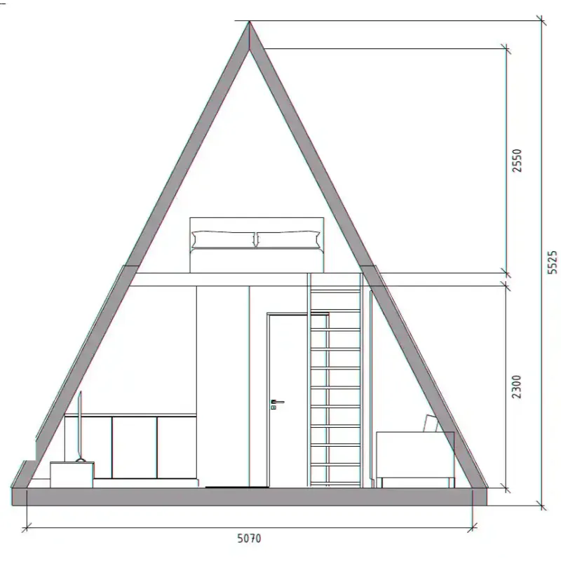 Ξύλινο Σπίτι - Barn House A-Frame 60 τ.μ. 