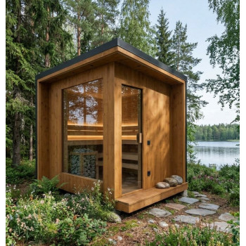 Garden Sauna Model XS 2400×2100 mm – Insulated Cabin with Stone Heater
