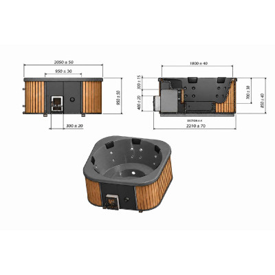 Quadro Round Wood-Fired Hot Tub – Integrated Stove Quadro Round Wood-Fired Hot Tub – Integrated Stove