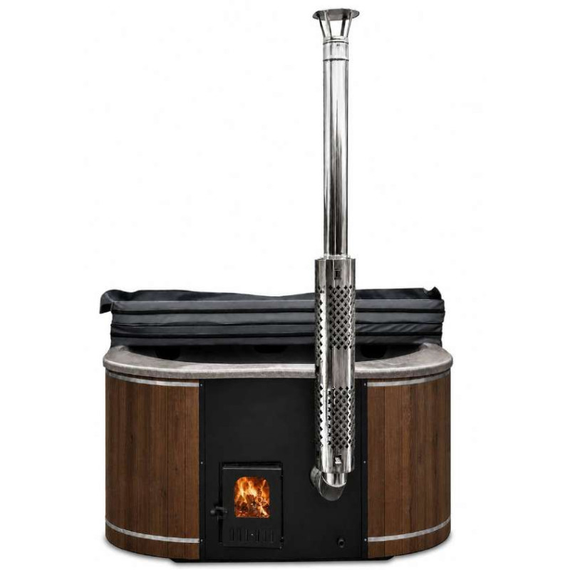 Quadro Round Wood-Fired Hot Tub – Integrated Stove Quadro Round Wood-Fired Hot Tub – Integrated Stove