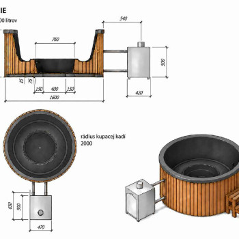 Round Wood-Fired Hot Tub – External Stove Round Wood-Fired Hot Tub – External Stove