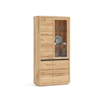 Βιτρίνα Frankfurt Wood II από μασίφ οξιά ή δρυς