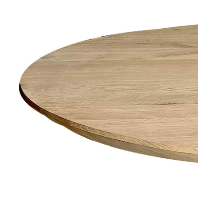 Επιφάνεια τραπεζιού από Δρύινο Μασίφ, στρoγγυλό 90x90x4εκ., μπορντούρα 45