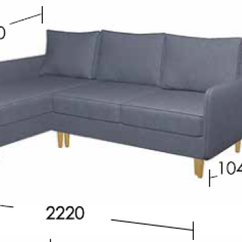 Γωνιακός Καναπές  Κρεβάτι Trend με αποθηκευτικό χώρο, χρώμα Mars 12