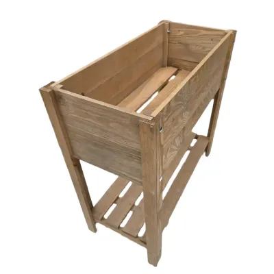 WOODEN BOX 80 x 40 x 78 cm DECORATIVE with two shelves in brown color