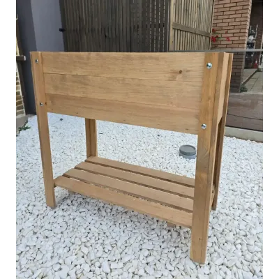 WOODEN BOX 80 x 40 x 78 cm DECORATIVE with two shelves in brown color