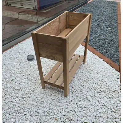 WOODEN BOX 80 x 40 x 78 cm DECORATIVE with two shelves in brown color