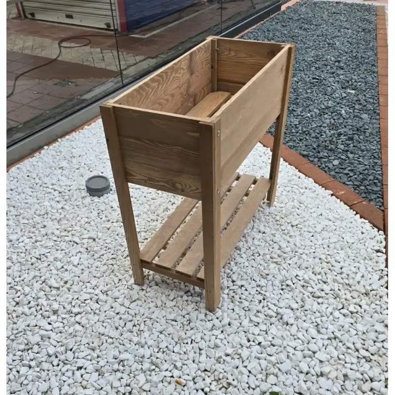 WOODEN BOX 80 x 40 x 78 cm DECORATIVE with two shelves in brown color