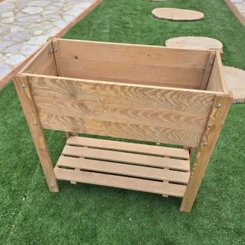 Ξύλινο Διακοσμητικό Κουτί 80 x 40 x 78 cm με δύο ράφια σε καφέ χρώμα 