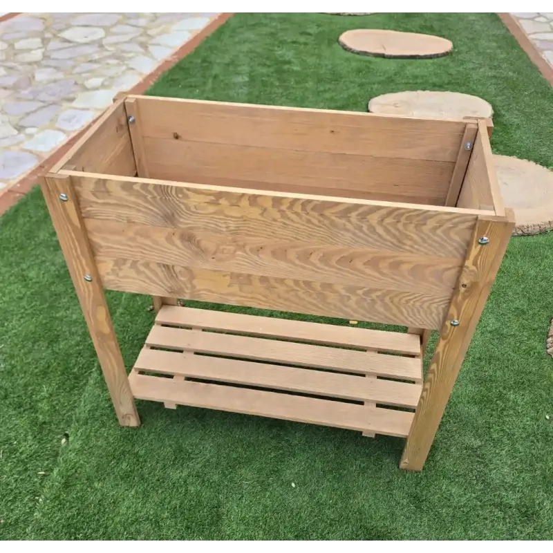 WOODEN BOX 80 x 40 x 78 cm DECORATIVE with two shelves in brown color