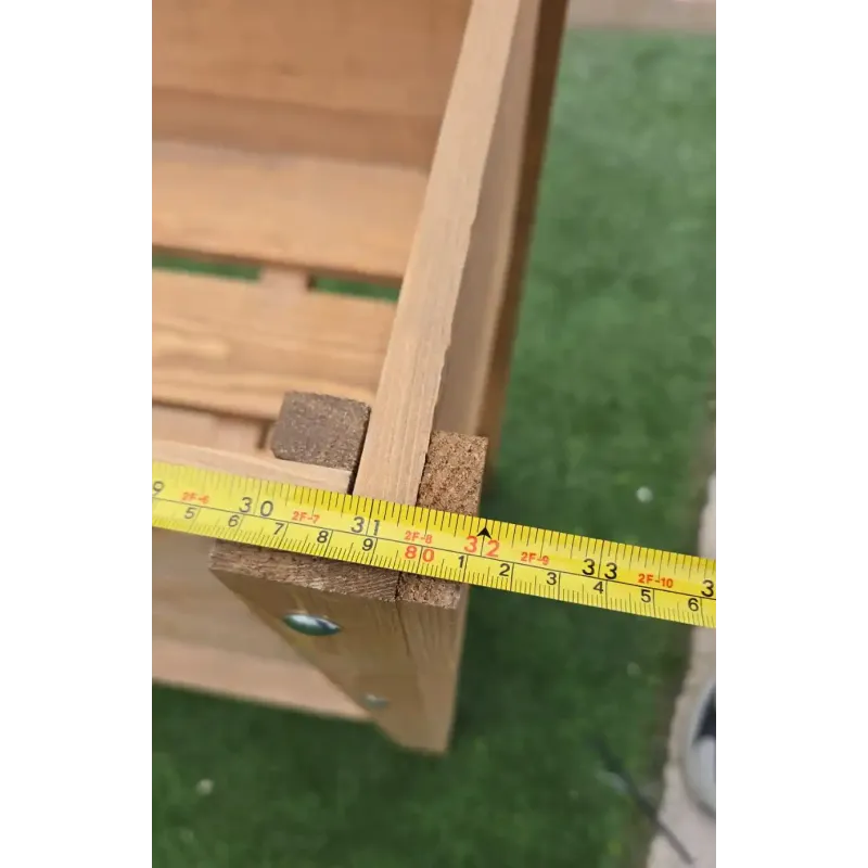 WOODEN BOX 80 x 40 x 78 cm DECORATIVE with two shelves in grey color