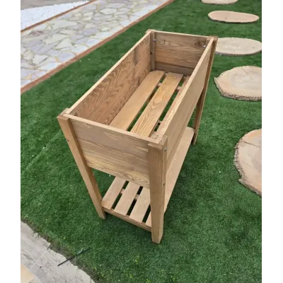 WOODEN BOX 80 x 40 x 78 cm DECORATIVE with two shelves in brown color