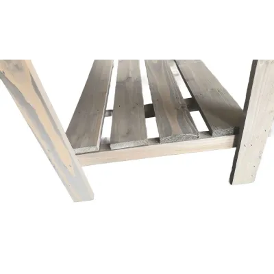 WOODEN BOX 80 x 40 x 78 cm DECORATIVE with two shelves in grey color