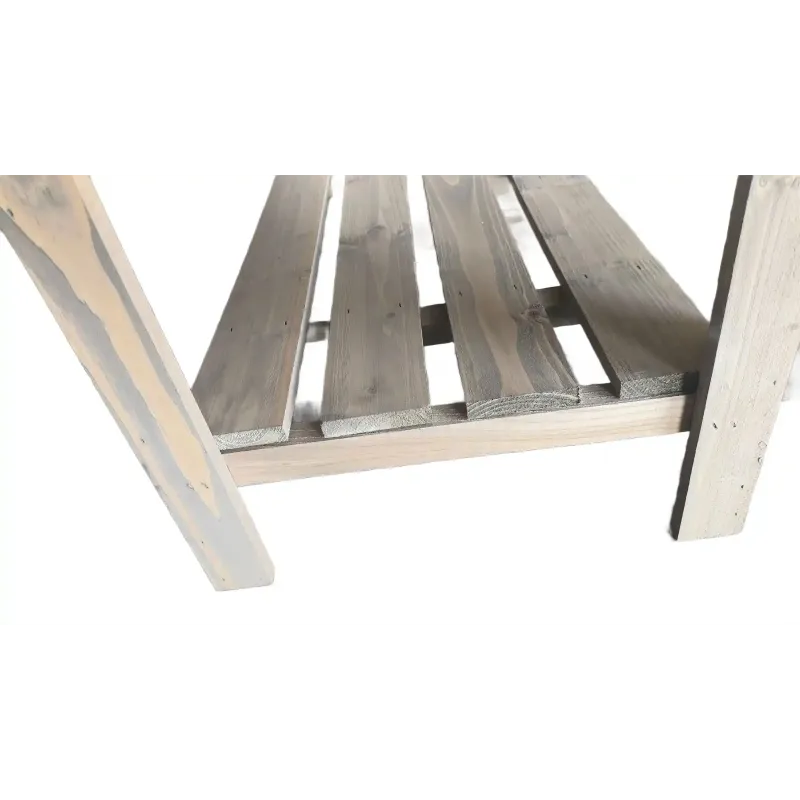 WOODEN BOX 80 x 40 x 78 cm DECORATIVE with two shelves in grey color