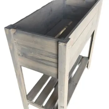 Ξύλινο Διακοσμητικό Κουτί 80 x 40 x 78 cm με δύο ράφια σε γκρι χρώμα 