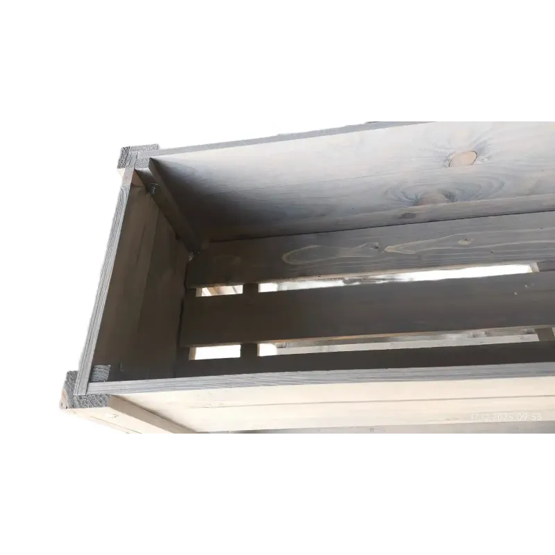 WOODEN BOX 80 x 40 x 78 cm DECORATIVE with two shelves in grey color