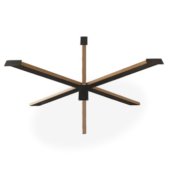 Πόδια τραπεζιού "Spider" 135x75x70 cm μεταλλικά μαύρα βαμμένα με δρύινο ντεκόρ (1 τεμ.)