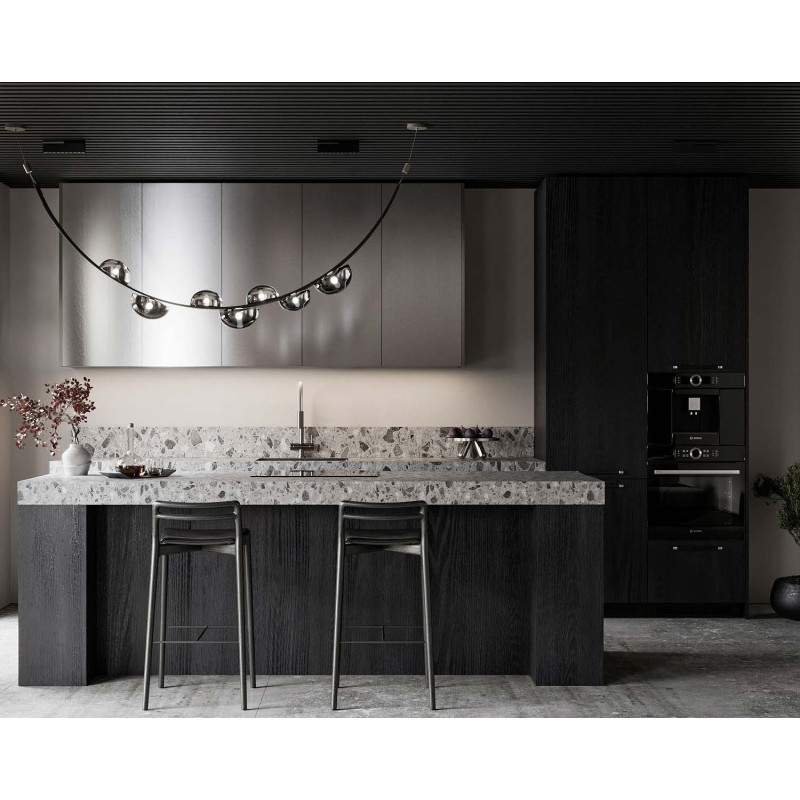 Κουζίνα 12 - Chestnut Arvadonna Charcoal με Νησίδα Κουζίνα 12 - Chestnut Arvadonna Charcoal με Νησίδα