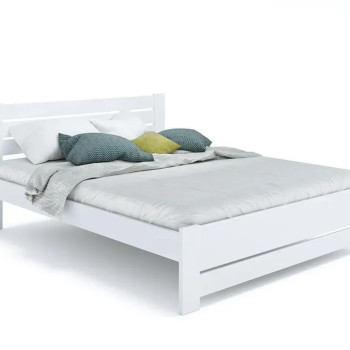 Κρέβατι Carolina Eco - 120x200cm - Λευκό λακαρισμένο - Οξιά