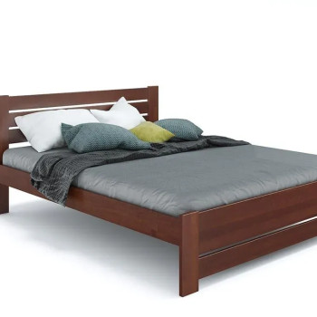 Κρέβατι Carolina Eco - 120x200cm - Καρυδί λακαρισμένο - Οξιά