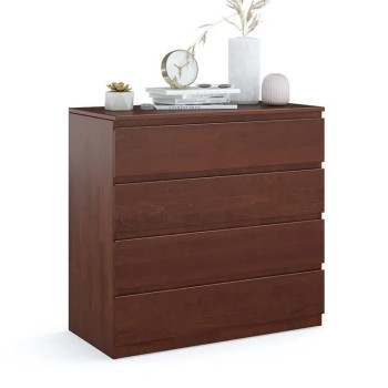 Catrine Eco Bedroom Bedside Table - 45x90.2cm - Lacquered Walnut - Beech