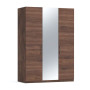 Catrine Eco 3-door wardrobe with mirror - 58.5x140x197cm - Walnut - Consolidated/Oxia