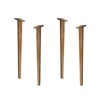 Set of 4 conical table legs made of solid oak.
