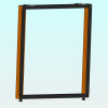 Table legs "U" metal black painted with fir decor