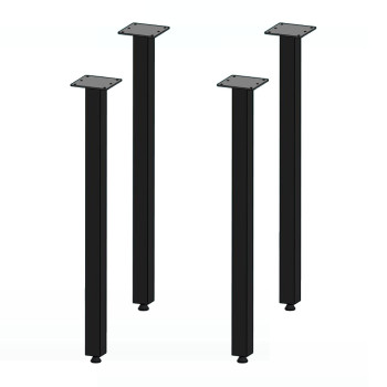 Table legs "I" metal black painted - 4pcs set Table legs "I" metal black painted - 4pcs set