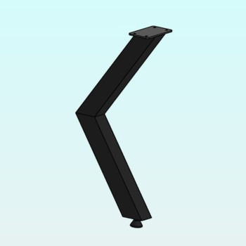 Table legs "K" metal black painted