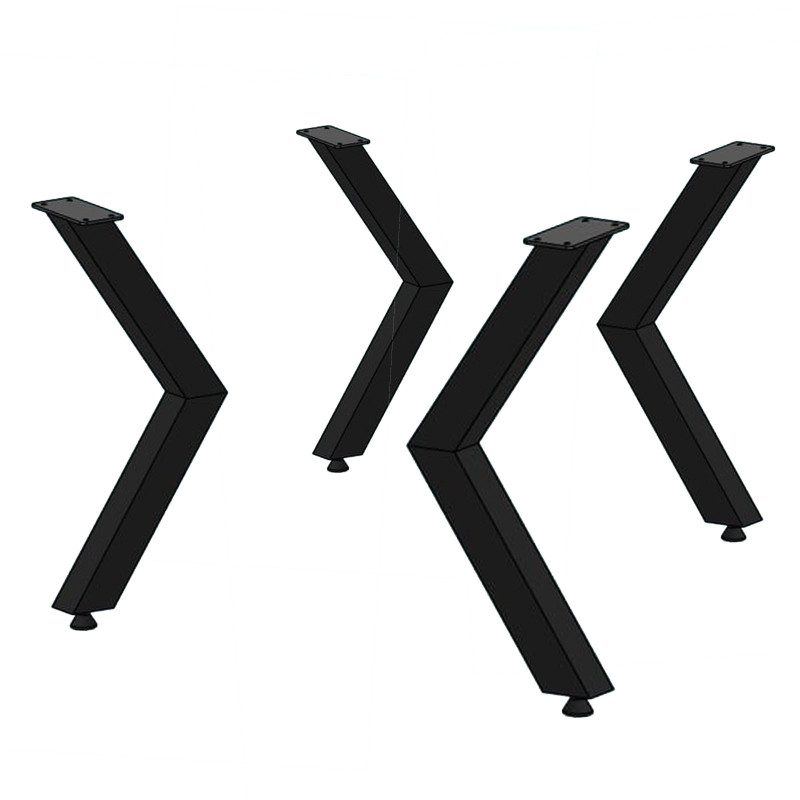 Table legs "K" metal black painted